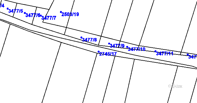 Parcela st. 2745/17 v KÚ Předčice, Katastrální mapa