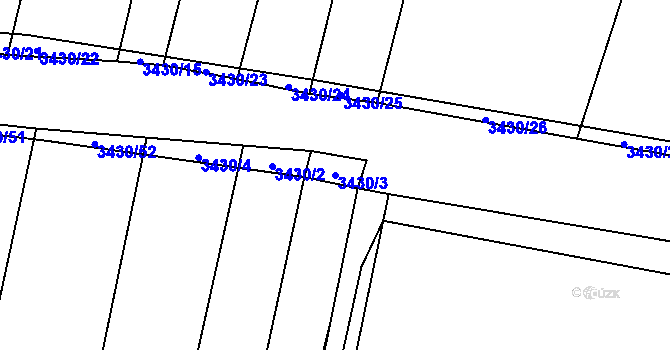 Parcela st. 3430/3 v KÚ Předčice, Katastrální mapa