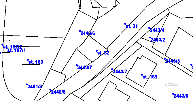 Parcela st. 32 v KÚ Předčice, Katastrální mapa