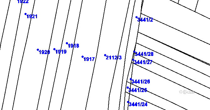 Parcela st. 2112/3 v KÚ Smilovice u Týna nad Vltavou, Katastrální mapa