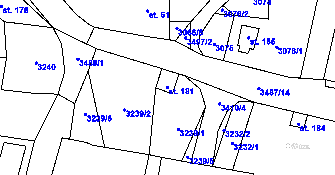 Parcela st. 181 v KÚ Třitim, Katastrální mapa