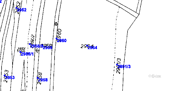 Parcela st. 2964 v KÚ Třitim, Katastrální mapa