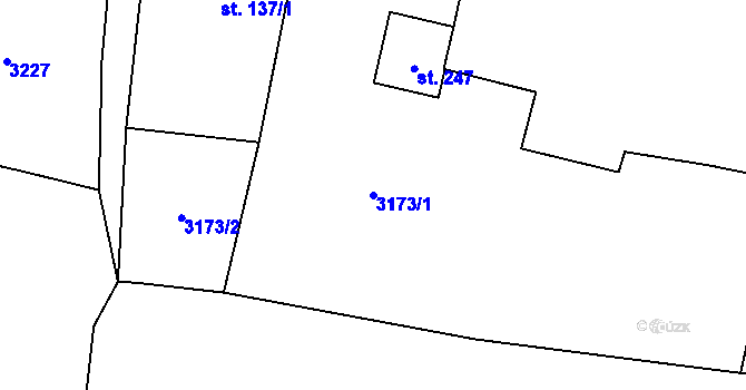 Parcela st. 3173/1 v KÚ Třitim, Katastrální mapa
