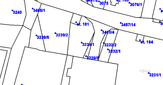 Parcela st. 3239/1 v KÚ Třitim, Katastrální mapa