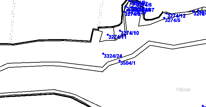 Parcela st. 3324/24 v KÚ Třitim, Katastrální mapa