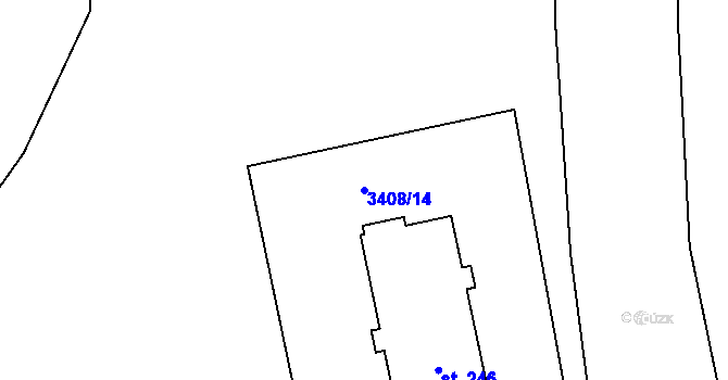 Parcela st. 3408/14 v KÚ Třitim, Katastrální mapa