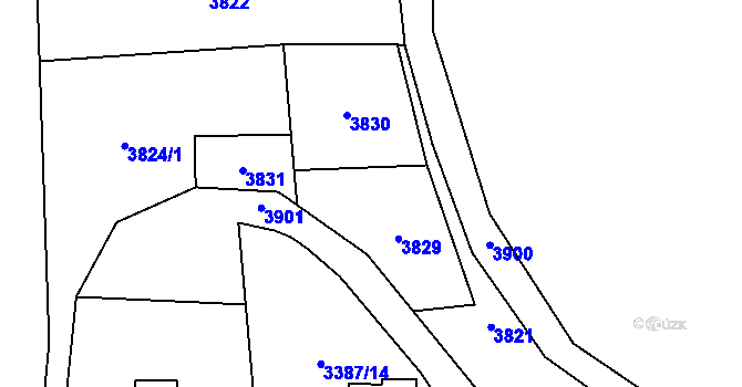 Parcela st. 3384/25 v KÚ Třitim, Katastrální mapa