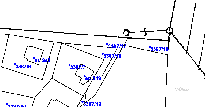 Parcela st. 3387/18 v KÚ Třitim, Katastrální mapa