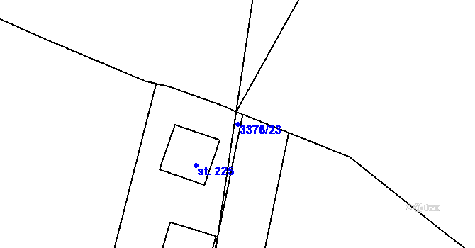 Parcela st. 3376/23 v KÚ Třitim, Katastrální mapa