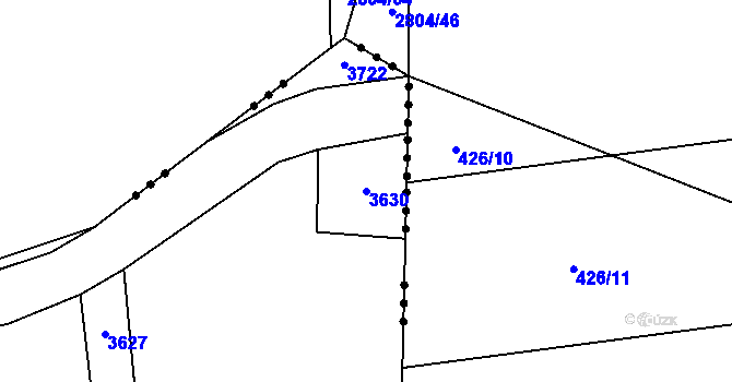 Parcela st. 3630 v KÚ Třitim, Katastrální mapa