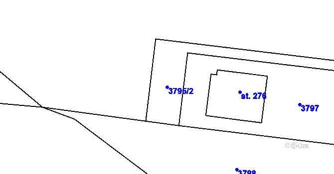Parcela st. 3795/2 v KÚ Třitim, Katastrální mapa