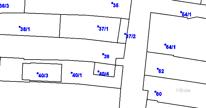 Parcela st. 39 v KÚ Dobšice u Znojma, Katastrální mapa
