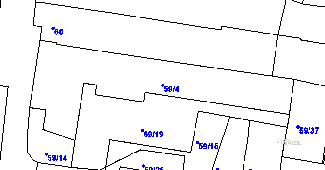Parcela st. 59/4 v KÚ Dobšice u Znojma, Katastrální mapa
