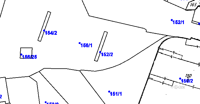 Parcela st. 152/2 v KÚ Dobšice u Znojma, Katastrální mapa