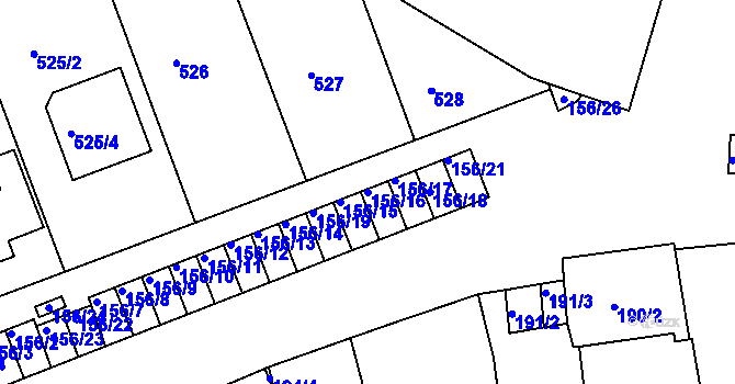 Parcela st. 156/16 v KÚ Dobšice u Znojma, Katastrální mapa