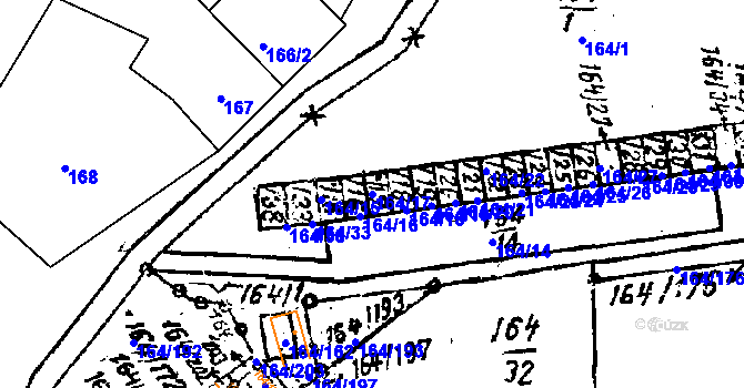 Parcela st. 164/17 v KÚ Dobšice u Znojma, Katastrální mapa