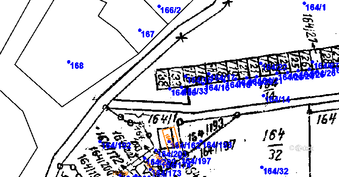 Parcela st. 164/38 v KÚ Dobšice u Znojma, Katastrální mapa