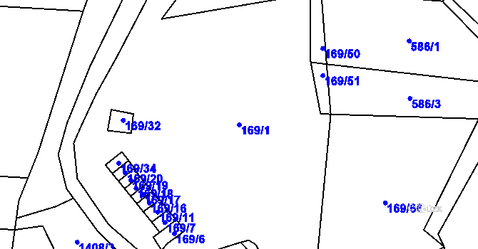 Parcela st. 169/1 v KÚ Dobšice u Znojma, Katastrální mapa