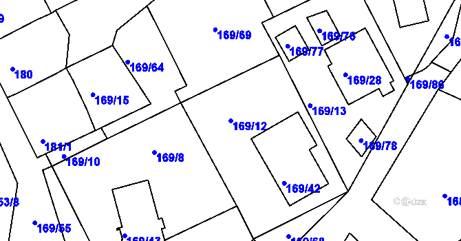 Parcela st. 169/12 v KÚ Dobšice u Znojma, Katastrální mapa