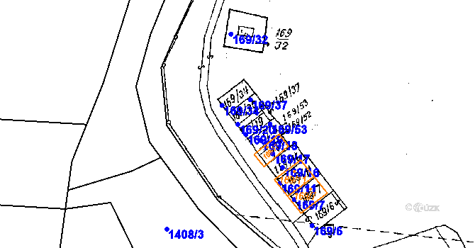 Parcela st. 169/20 v KÚ Dobšice u Znojma, Katastrální mapa