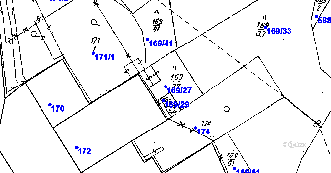 Parcela st. 169/27 v KÚ Dobšice u Znojma, Katastrální mapa