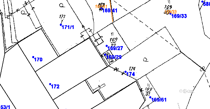 Parcela st. 169/29 v KÚ Dobšice u Znojma, Katastrální mapa