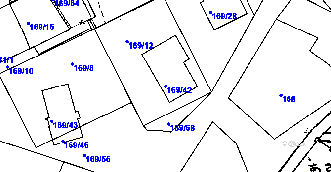 Parcela st. 169/42 v KÚ Dobšice u Znojma, Katastrální mapa