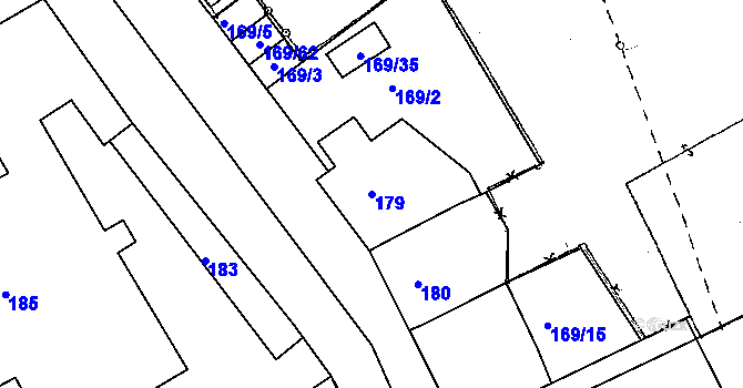 Parcela st. 179 v KÚ Dobšice u Znojma, Katastrální mapa