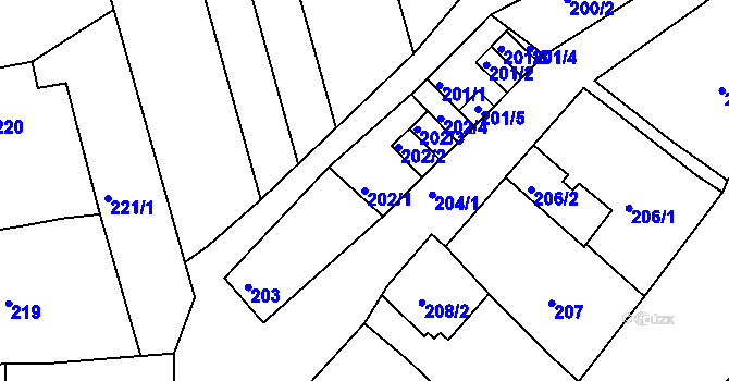Parcela st. 202/1 v KÚ Dobšice u Znojma, Katastrální mapa