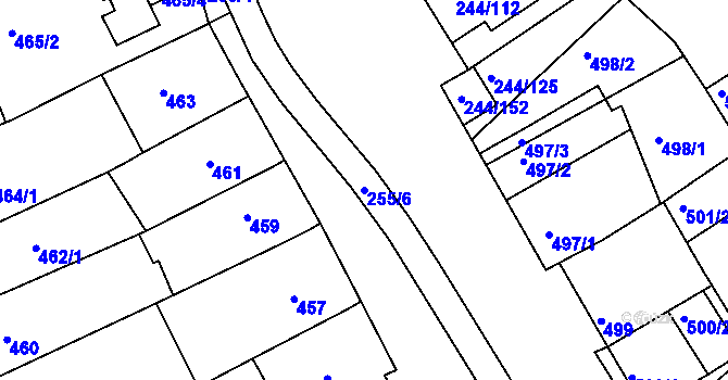 Parcela st. 255/6 v KÚ Dobšice u Znojma, Katastrální mapa