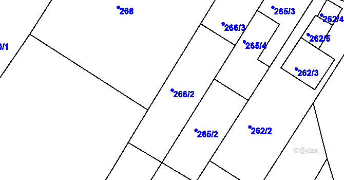 Parcela st. 266/2 v KÚ Dobšice u Znojma, Katastrální mapa