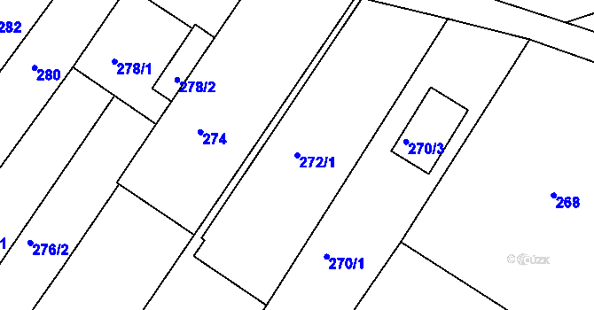 Parcela st. 272/1 v KÚ Dobšice u Znojma, Katastrální mapa