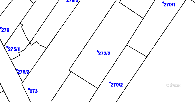 Parcela st. 272/2 v KÚ Dobšice u Znojma, Katastrální mapa