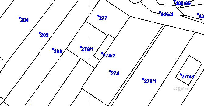 Parcela st. 278/2 v KÚ Dobšice u Znojma, Katastrální mapa