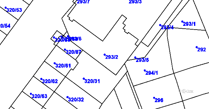 Parcela st. 293/2 v KÚ Dobšice u Znojma, Katastrální mapa
