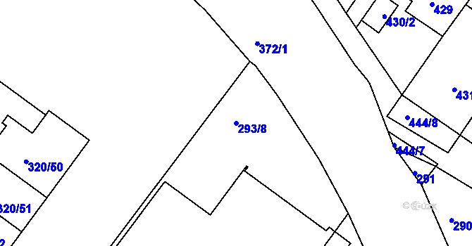 Parcela st. 293/8 v KÚ Dobšice u Znojma, Katastrální mapa