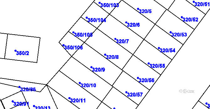 Parcela st. 320/8 v KÚ Dobšice u Znojma, Katastrální mapa