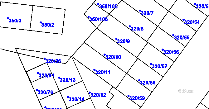 Parcela st. 320/10 v KÚ Dobšice u Znojma, Katastrální mapa
