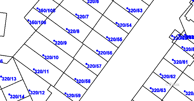 Parcela st. 320/56 v KÚ Dobšice u Znojma, Katastrální mapa