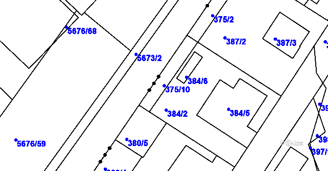 Parcela st. 375/10 v KÚ Dobšice u Znojma, Katastrální mapa