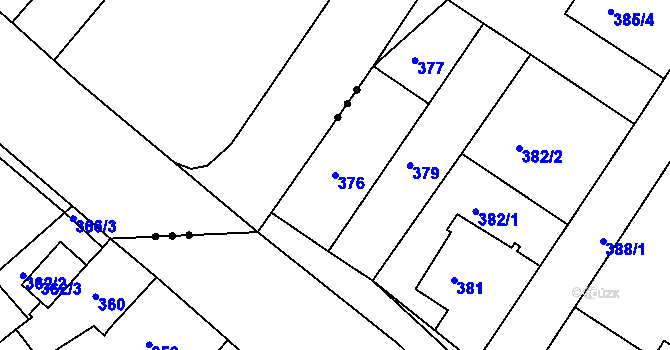 Parcela st. 376 v KÚ Dobšice u Znojma, Katastrální mapa