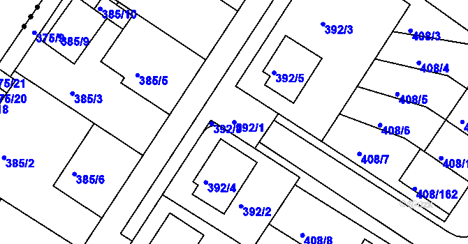 Parcela st. 392/1 v KÚ Dobšice u Znojma, Katastrální mapa