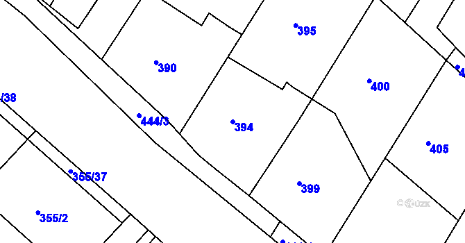 Parcela st. 394 v KÚ Dobšice u Znojma, Katastrální mapa