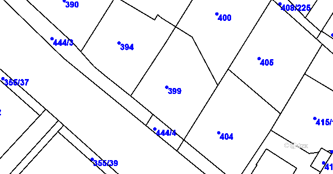 Parcela st. 399 v KÚ Dobšice u Znojma, Katastrální mapa