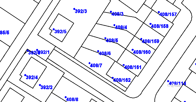 Parcela st. 408/6 v KÚ Dobšice u Znojma, Katastrální mapa