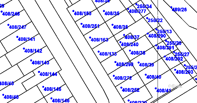 Parcela st. 408/133 v KÚ Dobšice u Znojma, Katastrální mapa