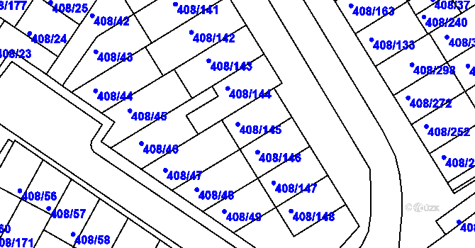 Parcela st. 408/145 v KÚ Dobšice u Znojma, Katastrální mapa