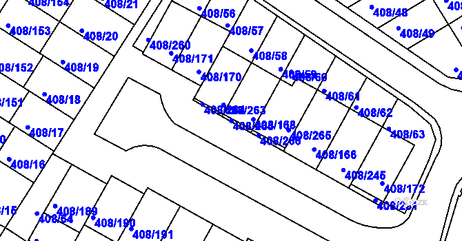 Parcela st. 408/233 v KÚ Dobšice u Znojma, Katastrální mapa