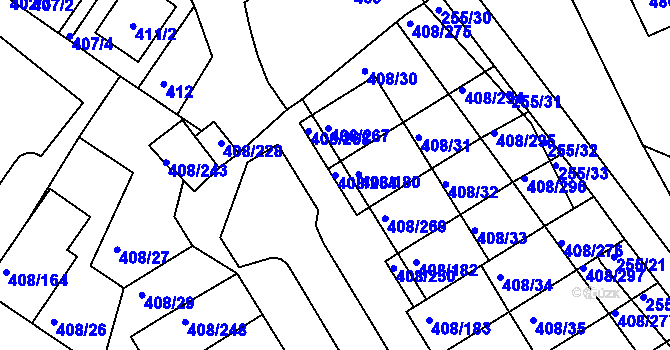 Parcela st. 408/254 v KÚ Dobšice u Znojma, Katastrální mapa