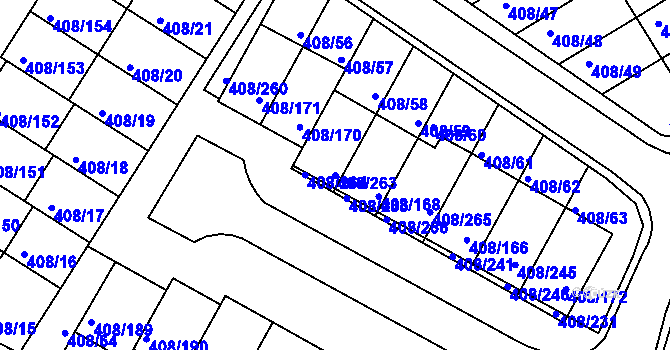 Parcela st. 408/263 v KÚ Dobšice u Znojma, Katastrální mapa